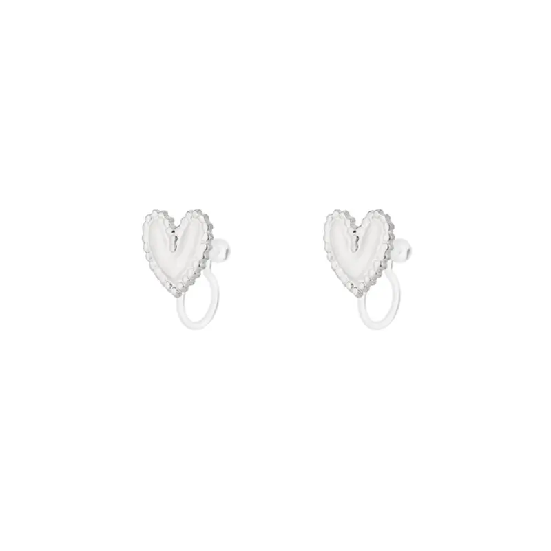 Heart Clip Oorbellen Zilverkleurig