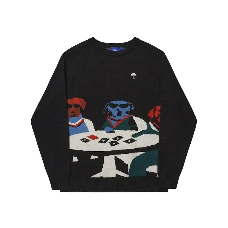 Hélas Caps Poker Dogs Crewneck Knit
