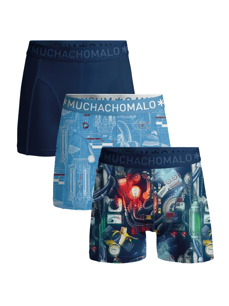 Heren 3-pack Boxerhorts Blueprint