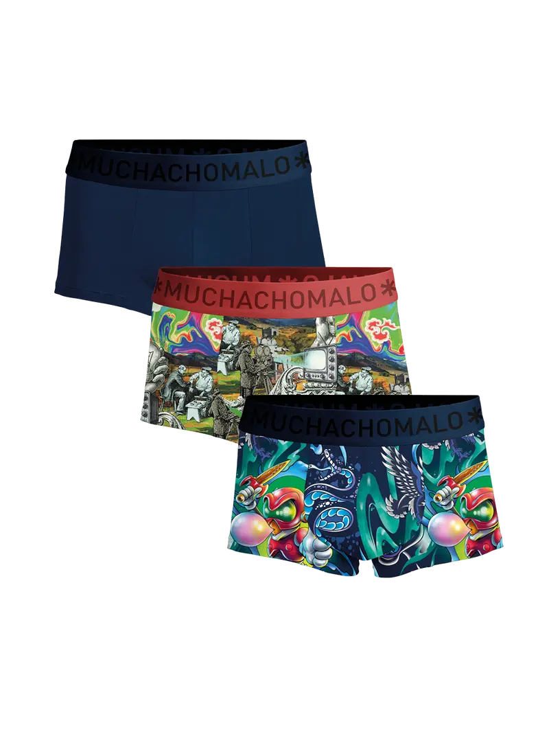 Heren 3-pack Trunks New School