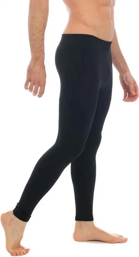 Heren Fleece Legging 1pk Zwart