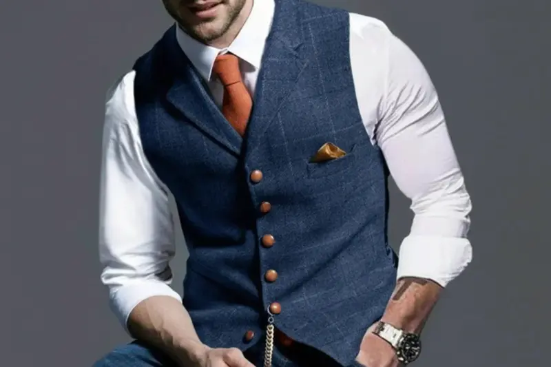 Heren Vintage Gilet – Klassieke Heritage met Gelaagde Stijl