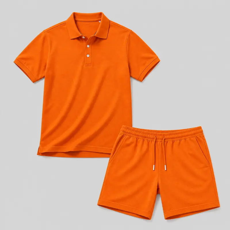Heren Zomerse Sportset – Polo & Shorts, Lichtgewicht Comfort