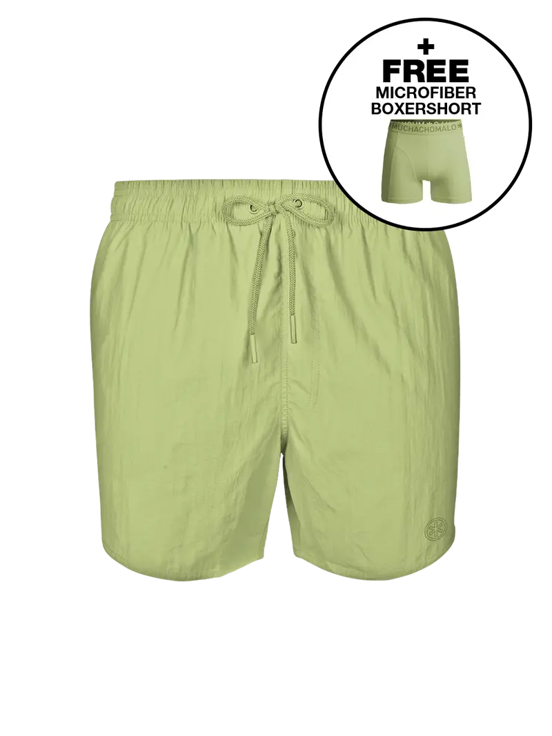 Heren Zwembroek Groen + Gratis Microfiber boxershort