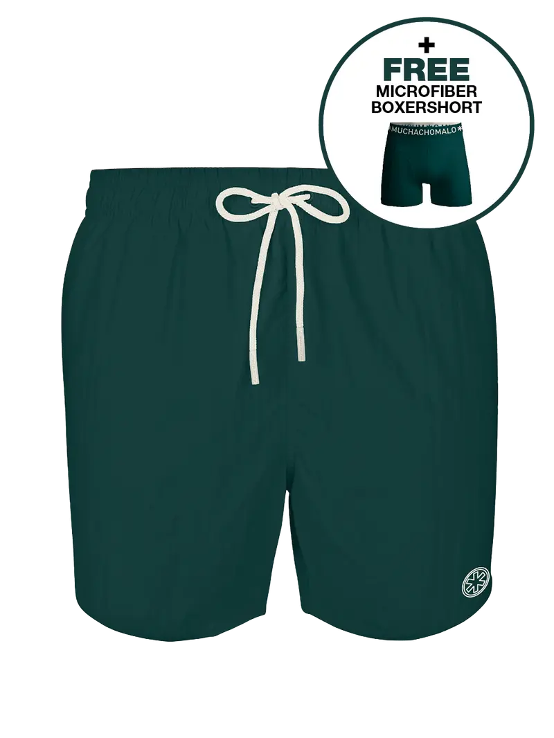 Jongens zwembroek donkergroen