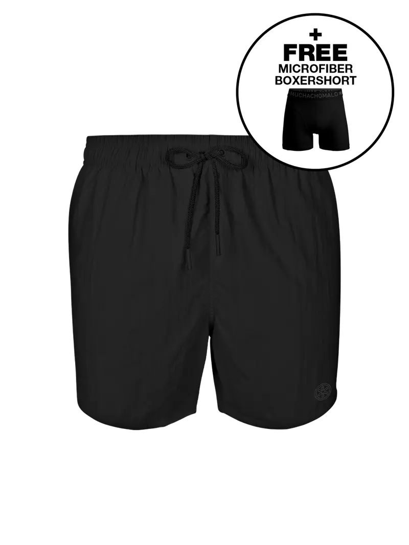Jongens Zwembroek Zwart + Gratis Microfiber boxershort