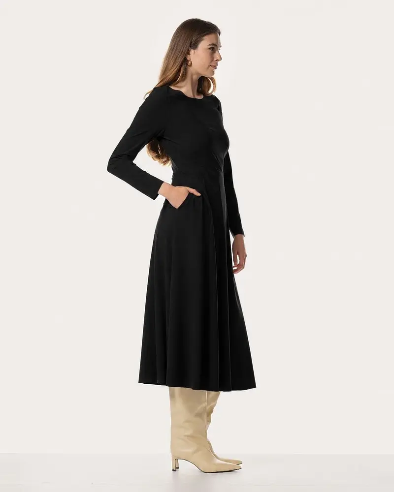 Jurk | Recycled Regular Travel | Tami Long Sleeve | Deep Black