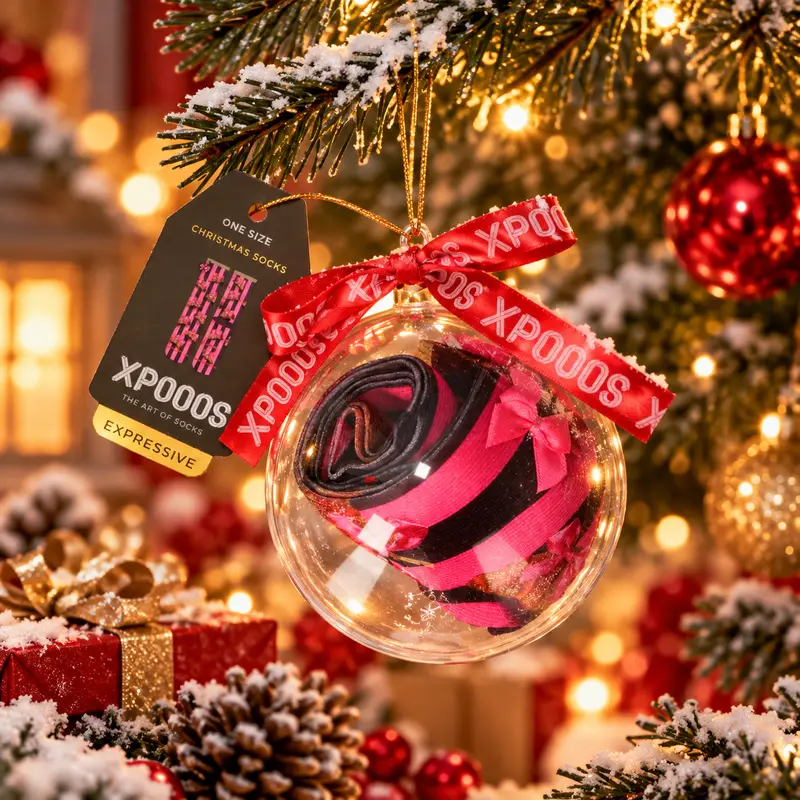 Kerstbal croissant damessokken