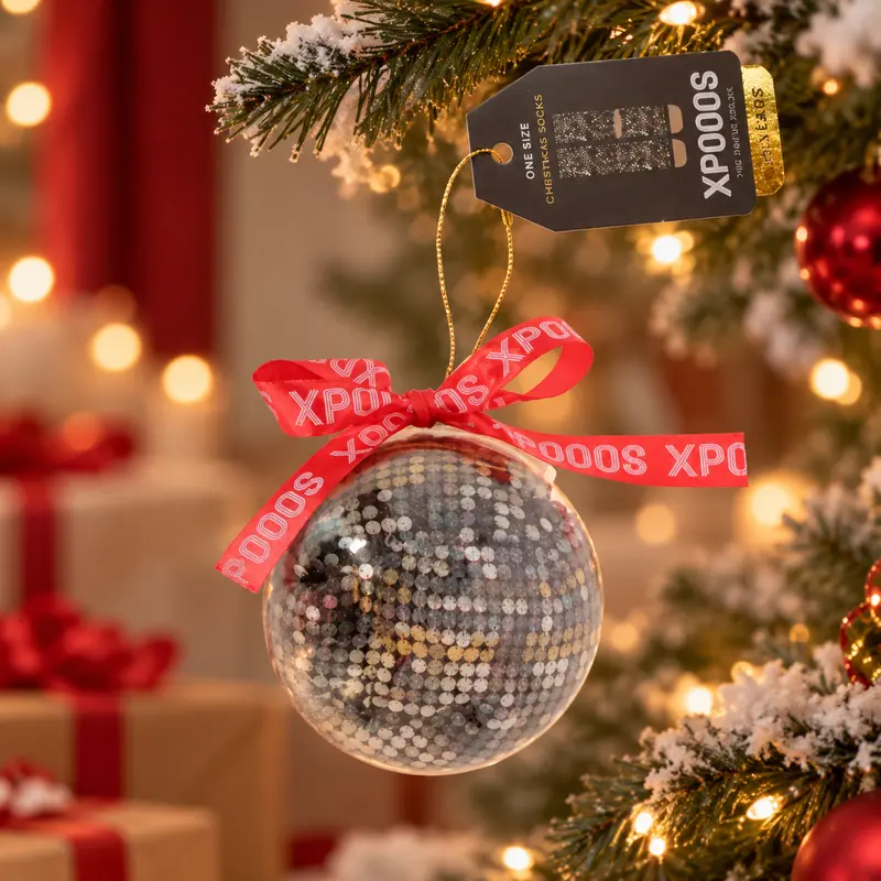 Kerstbal Twinkly damessokken