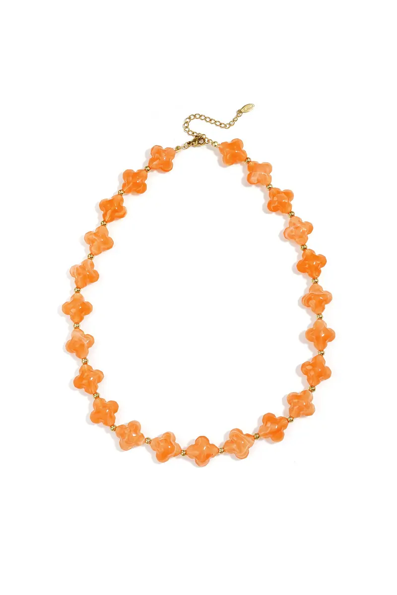 Ketting Beaded - Keuze uit 5 Kleuren - Roestvrij Staal & Acryl