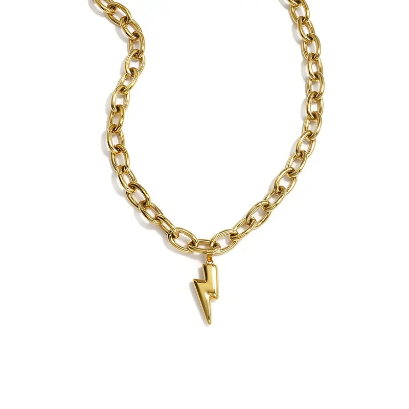 Ketting Bliksem Chain Zilver of Goudkleurig - Roestvrij Staal