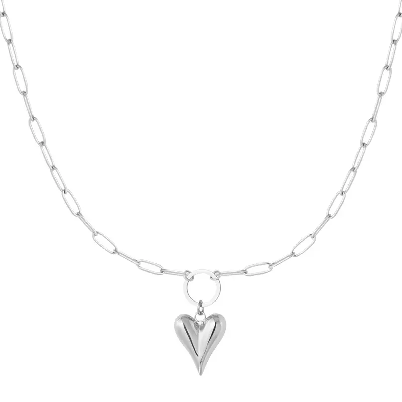 Ketting Chain Hartje Zilverkleurig - Roestvrij Staal