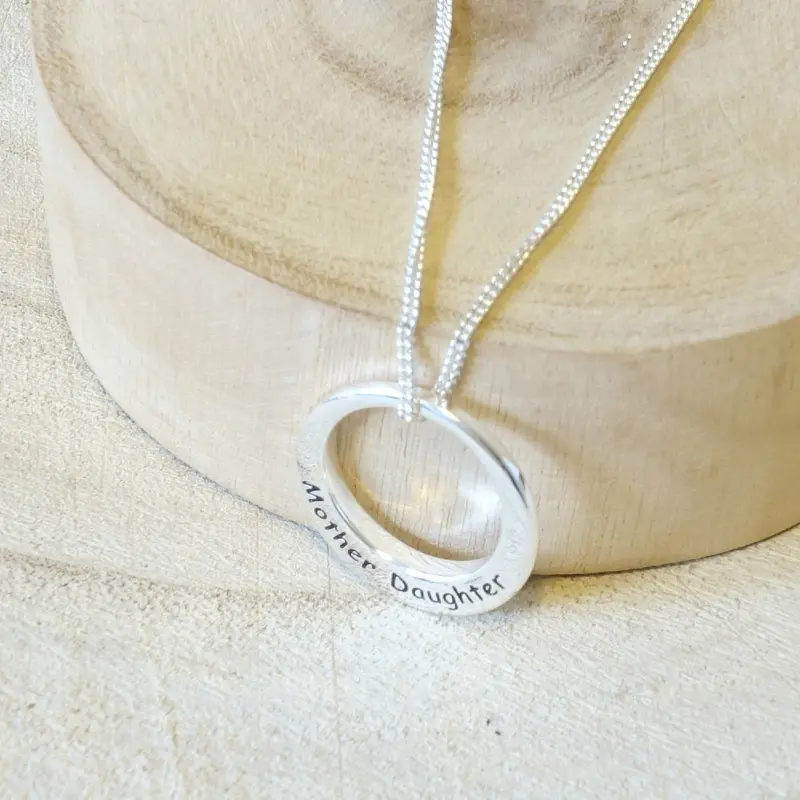 Ketting moeder/dochter zilver, love always mother