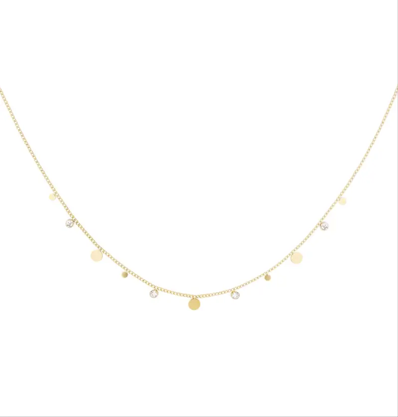 Ketting Simple Strass Goudkleurig - Roestvrij Staal