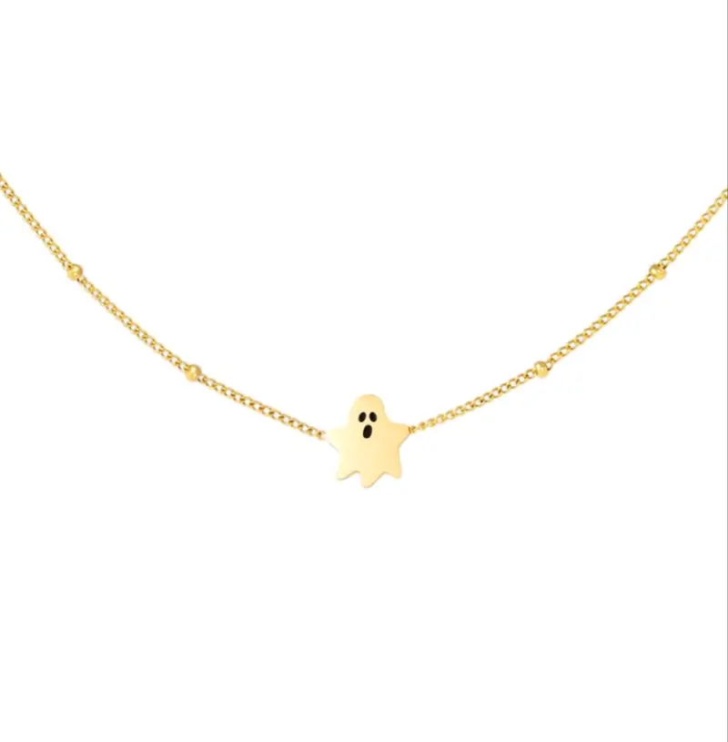 Ketting Spookje Goudkleurig - Roestvrij Staal