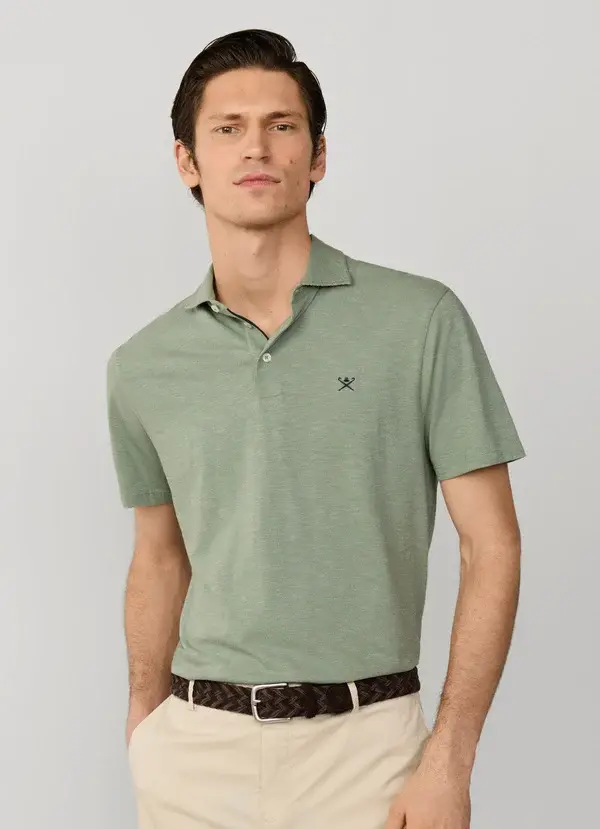 Khaki cotton linnen classic fit polo Hackett - HM5600127/621