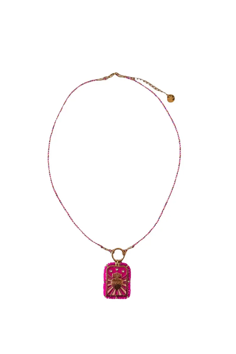 Khloe Hart Bedel Halsketting Fuchsia | Sweet Like You