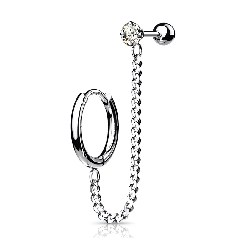 Klikring Ketting barbell - Chirurgisch Staal