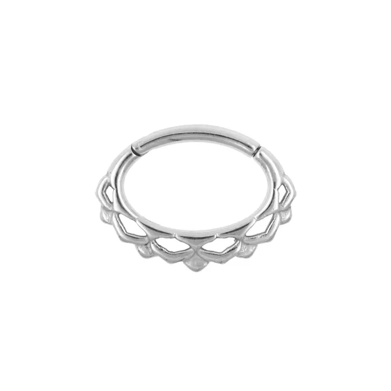 Klikring Ovaal Lotus Piercing - Chirurgisch Staal