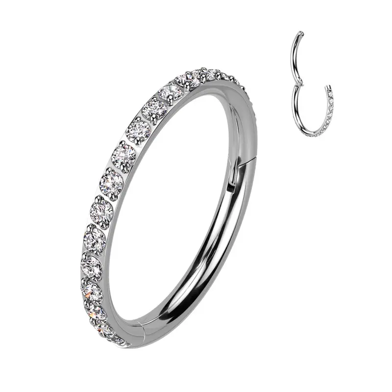 Klikring Zirconia Zijkant Zilverkleurig - Titanium