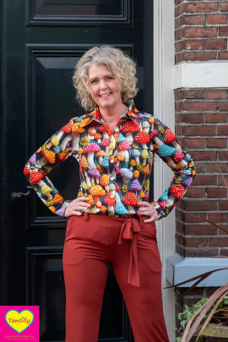Kora lilou shirt -lange mouwen- katoen- paddestoelen feest!