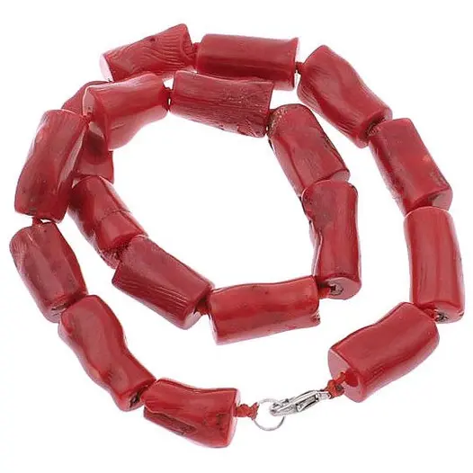 Koraal ketting rood sterling zilver - Carmen