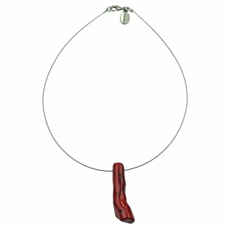 Koraal ketting rood sterling zilver - Coral Solo
