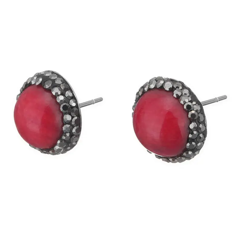 Koralen oorbellen Black Bright Red Coral