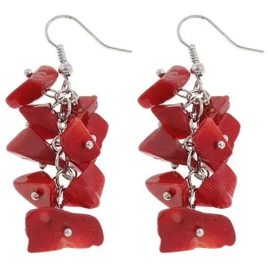 Koralen oorbellen Coral Pieces Long