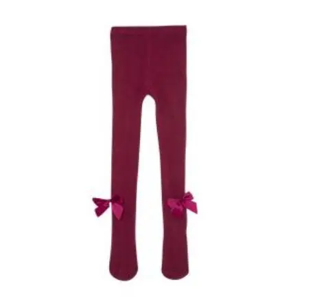 Kousenbroek bordeaux met strik