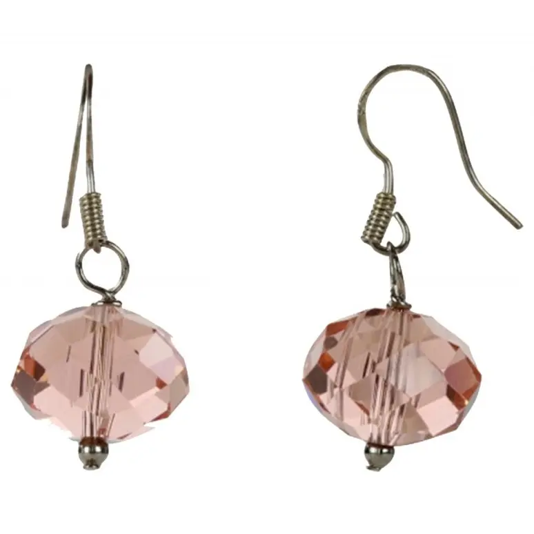 Kristallen oorbellen Pink Crystel