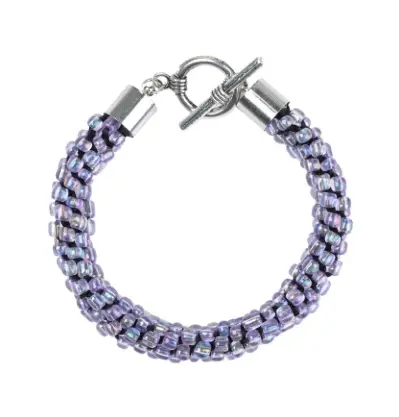 Kumihimo armband paars