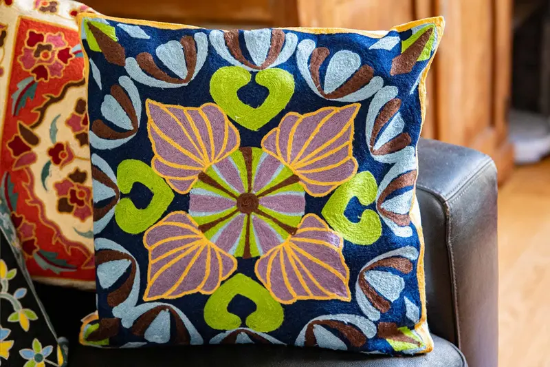 Kussensloop met Borduursel – Katoen – donkerblauw