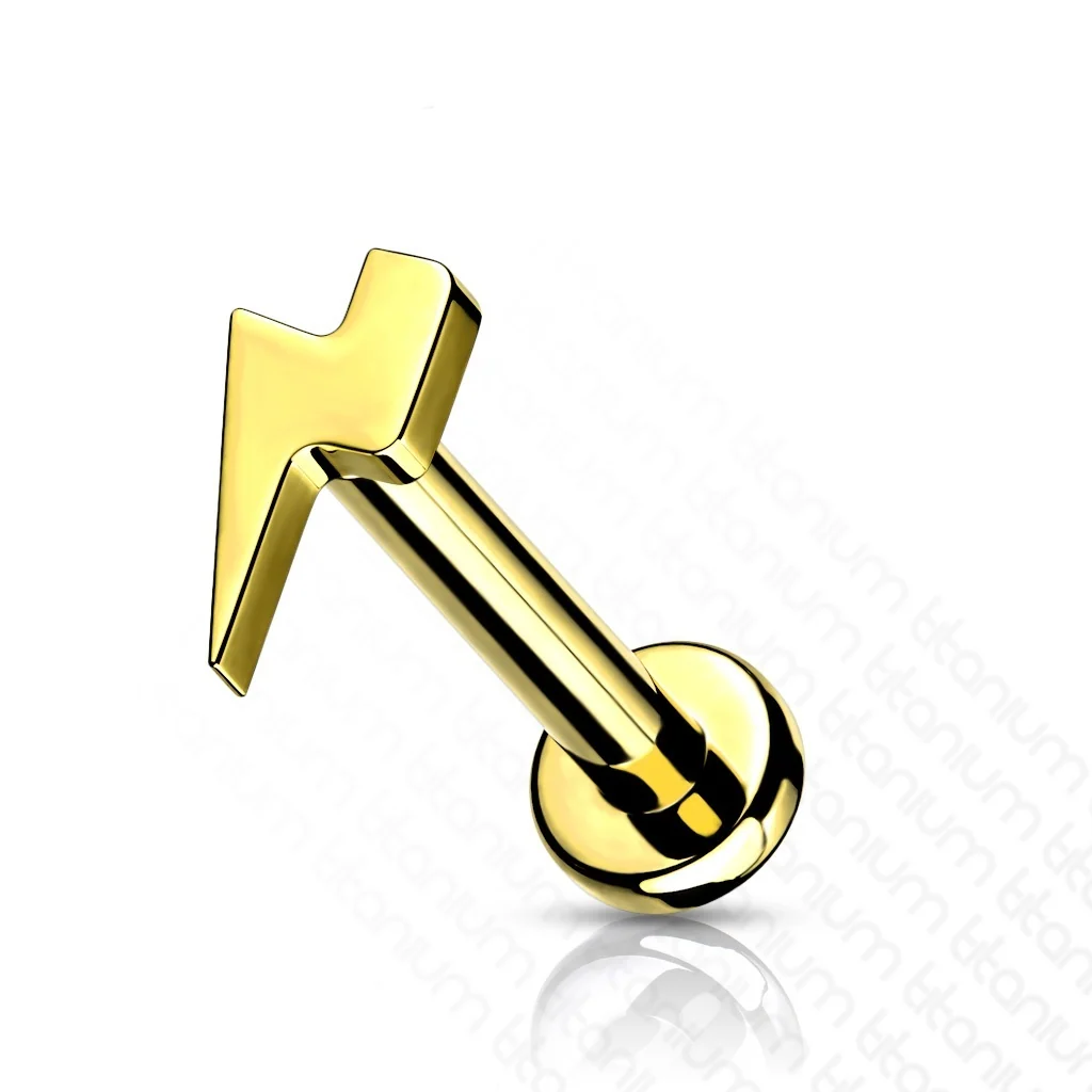 Labret Bliksem Goudkleurig - Titanium