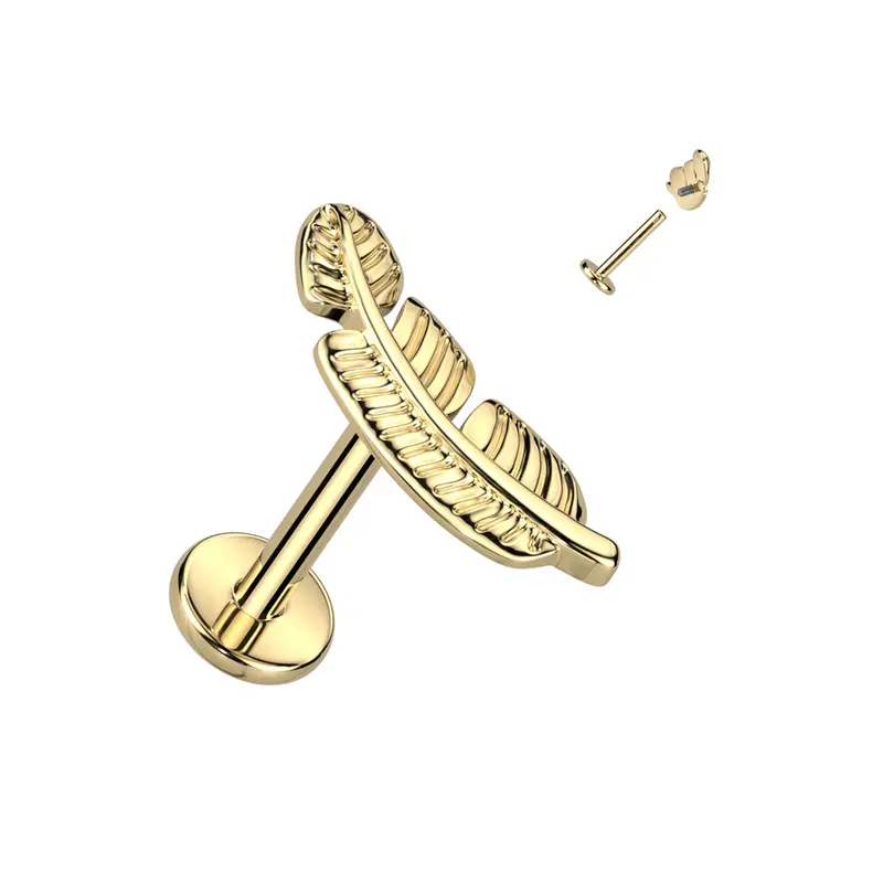 Labret Veer Goudkleurig - Titanium