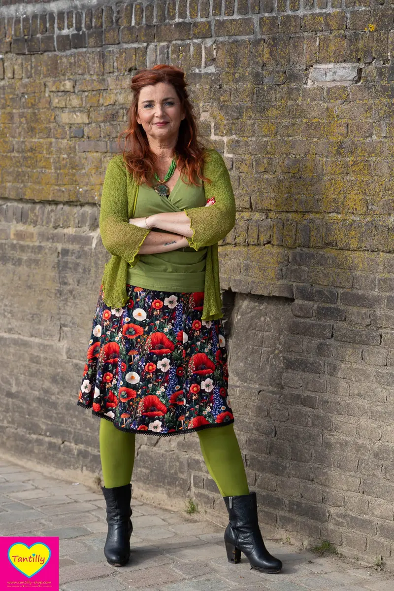 Lalelei rok - klaproos- viscose