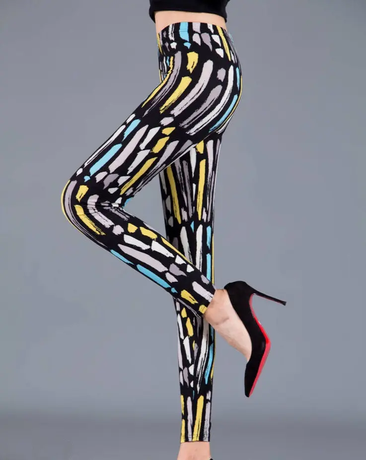 Legging met gekleurde strepen