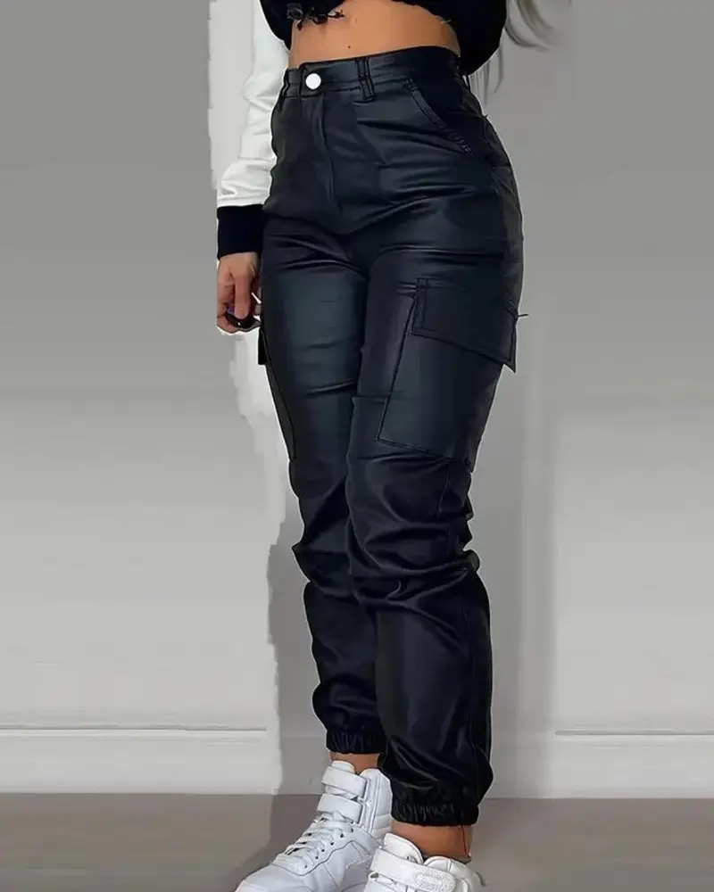 Leren Cargo Dames Broek
