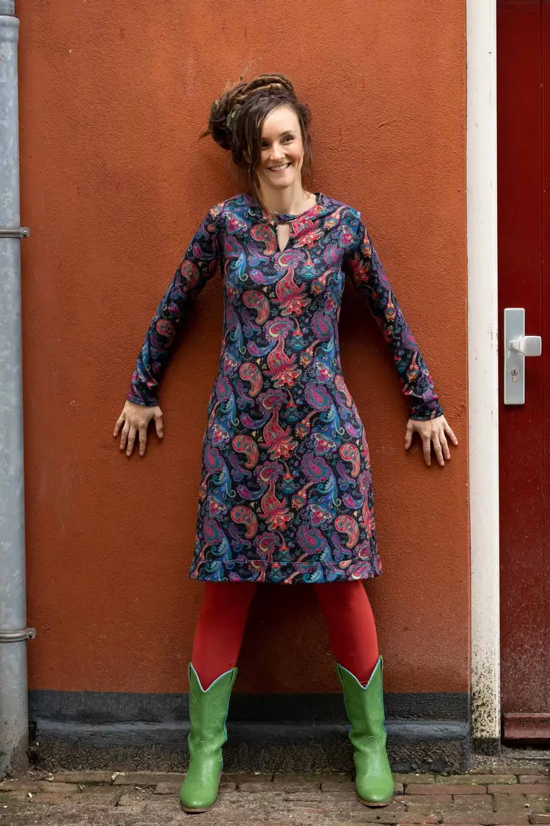 Leyla jurk- retro beauty- warme viscose stof