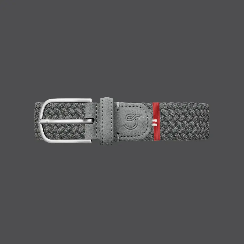 Light grey suede wool effect elastic woven belt La Boucle - Dundee