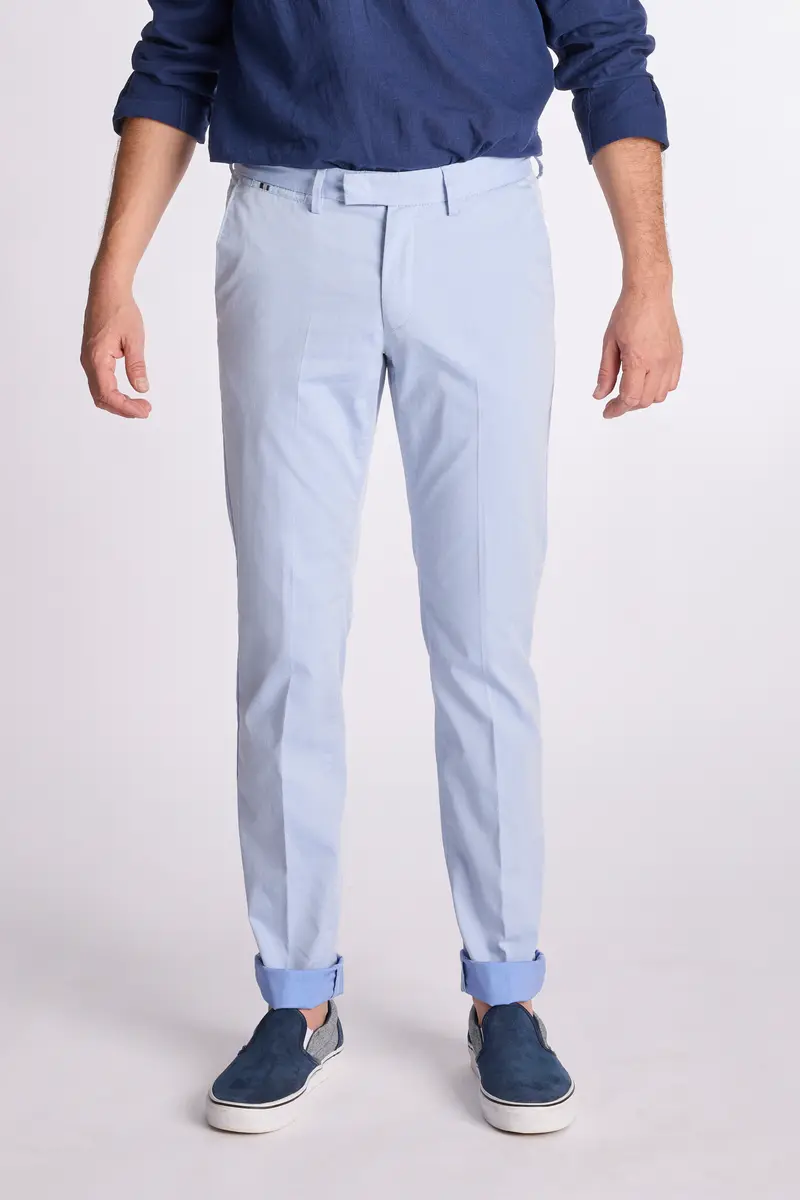 Lightblue modern fit trousers Zilton - Sidney-D 44/302