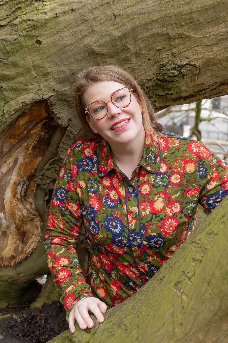 Lilou shirt met lange mouw- katoen - autumn flowers