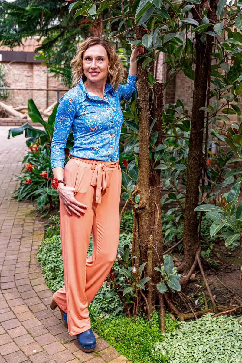 Lilou shirt - stretchstof - romantic flowers