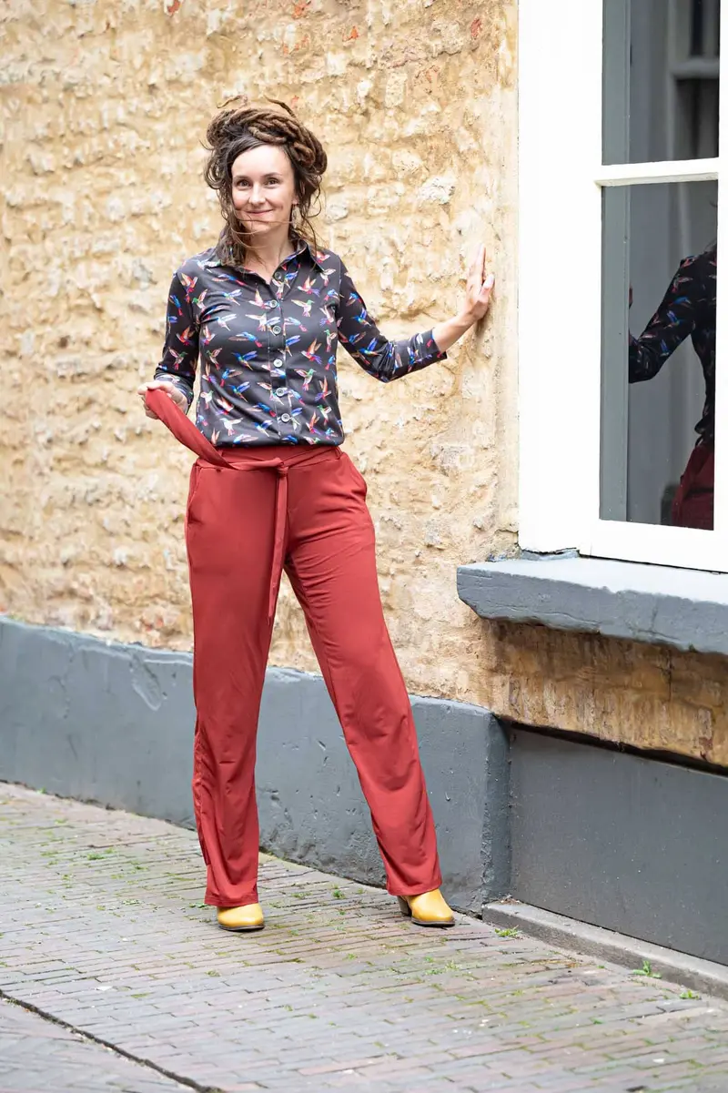 Lilou shirt - stretchstof - vogels