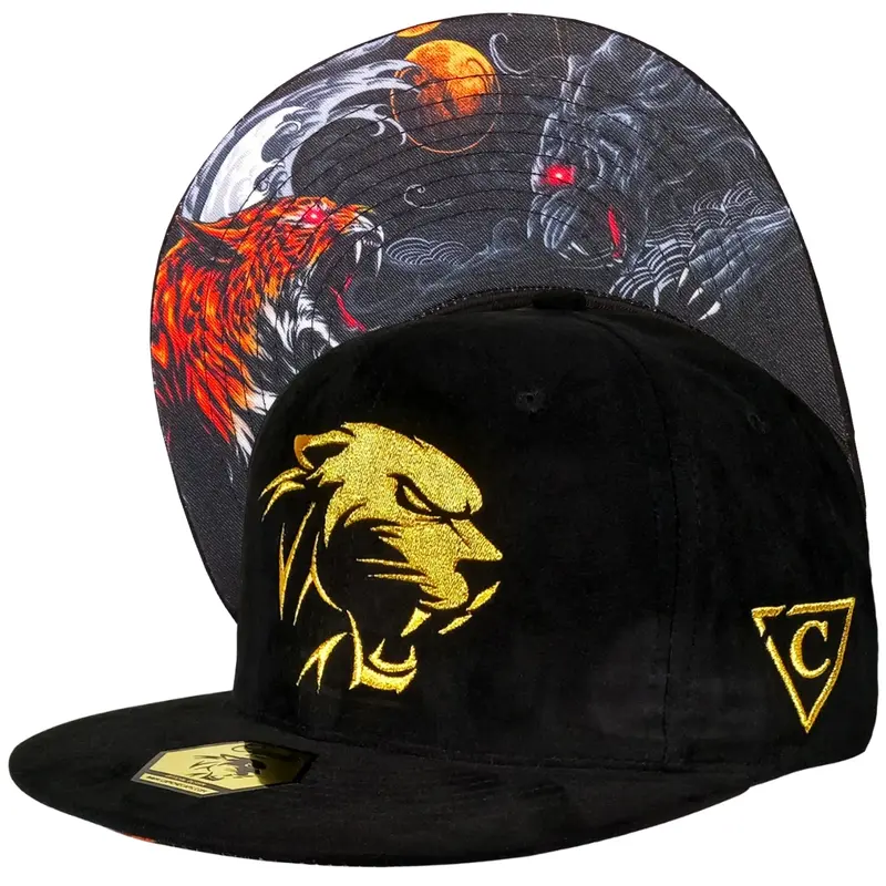 LIMITED EDITION Panther Fight Snapback - Black Suede & Golden Thread