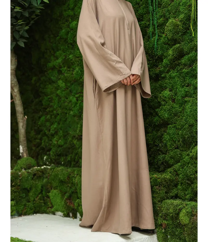 Linnen Kimono Abaya NIQIRAH - Taupe
