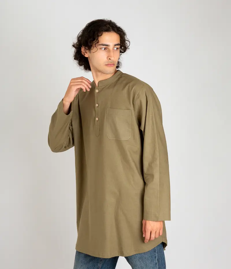 Linnen Kurti Jericho - Olive