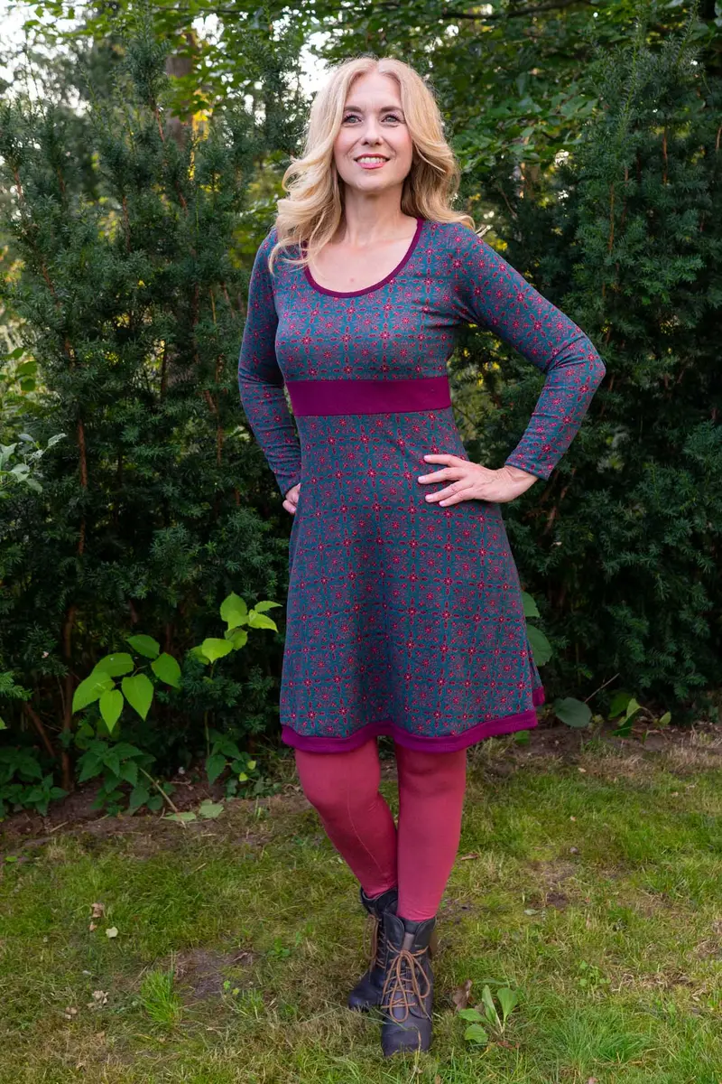 Lisette Dress - seagreen coral beaty
