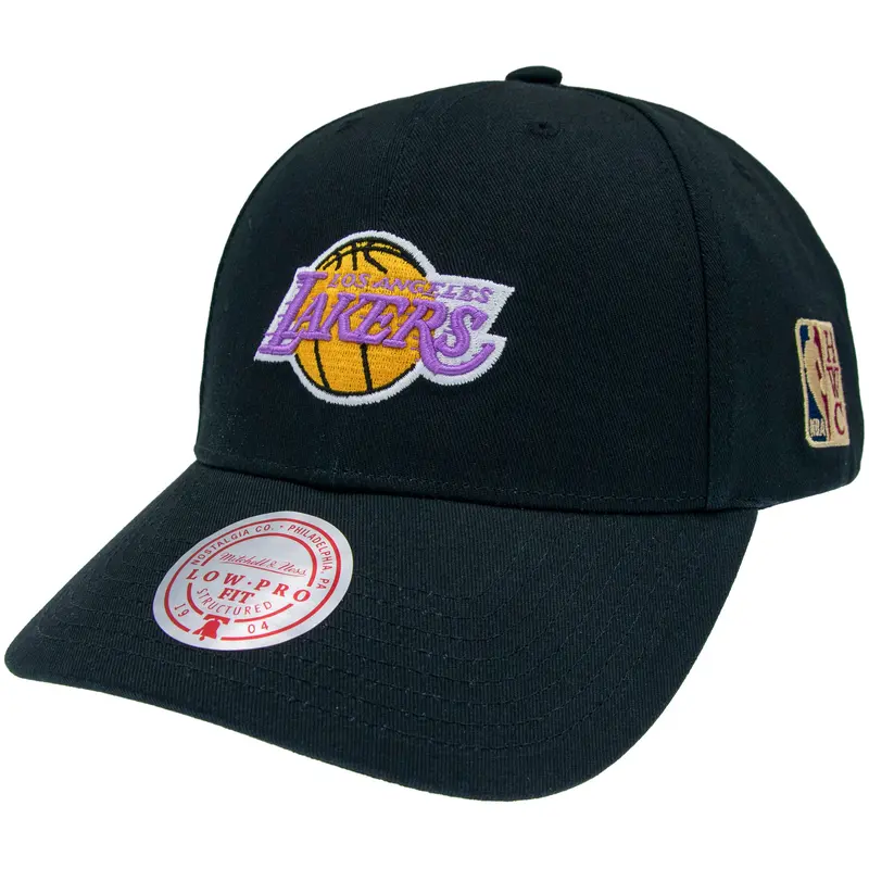 Los Angeles Lakers NBA Team Logo Low Pro Snapback Mitchell & Ness Black