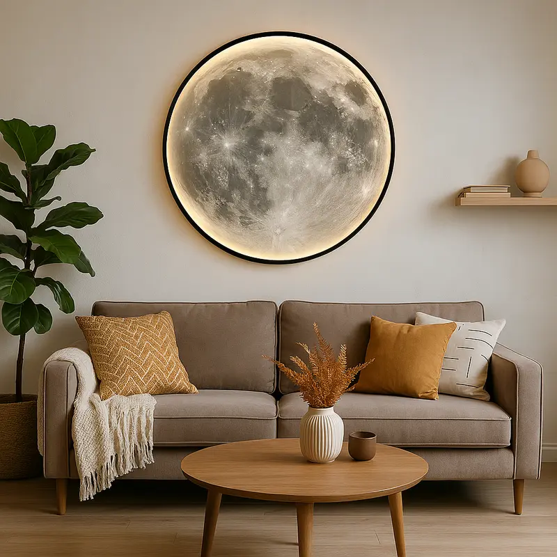 Lunara Maan Wandlamp Toont Realistische Kraterdetails en een Zacht LED-licht